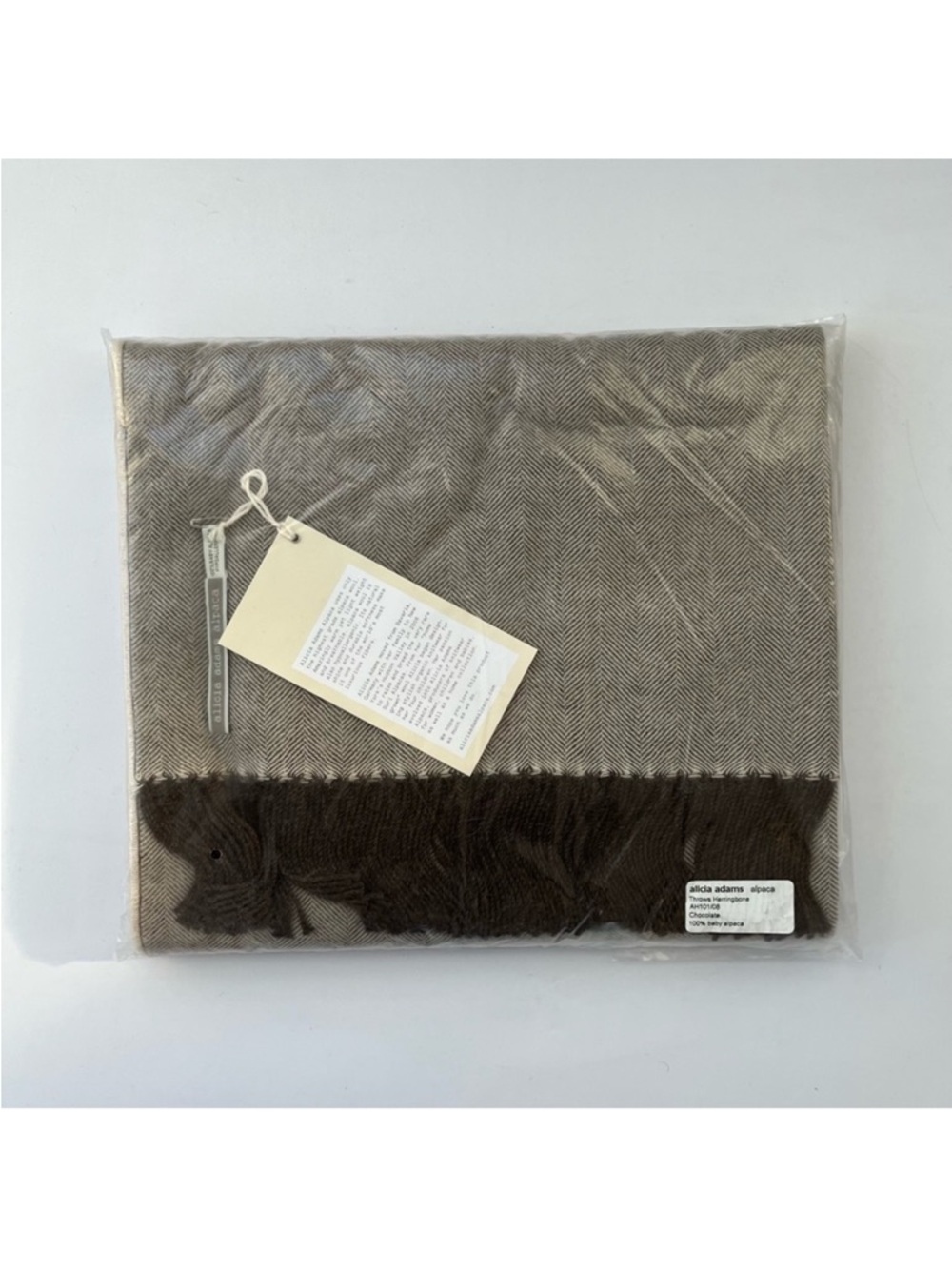 Alicia Adams Alpaca Herringbone Throw NEW - Picture 2 of 4